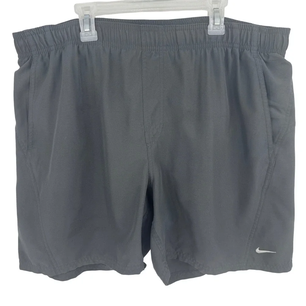 Nike Swim Men Gray Board Shorts‎ Trunks L Mesh Lined NESS4041 026 KO3511